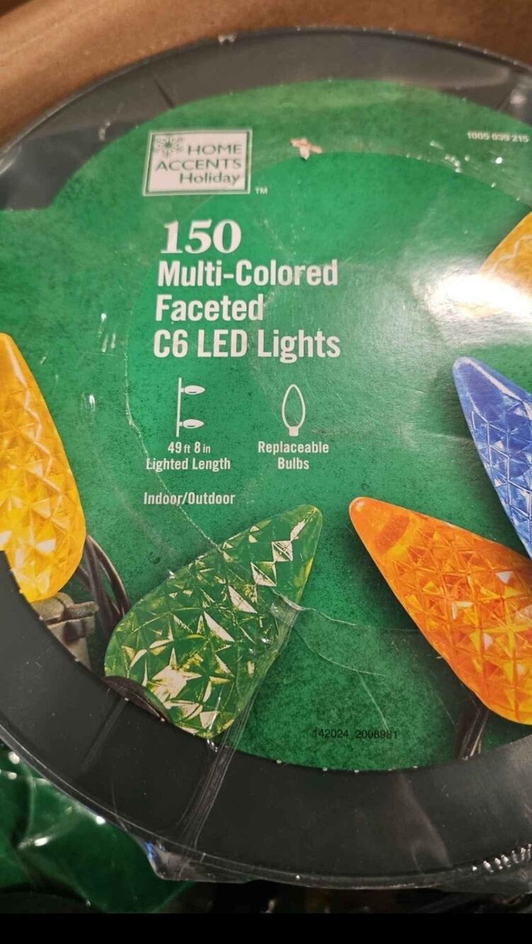 Home Accents LED Lights 150 C6 Multi-Color Green Wire In A Roll 49.8 Ft Holiday